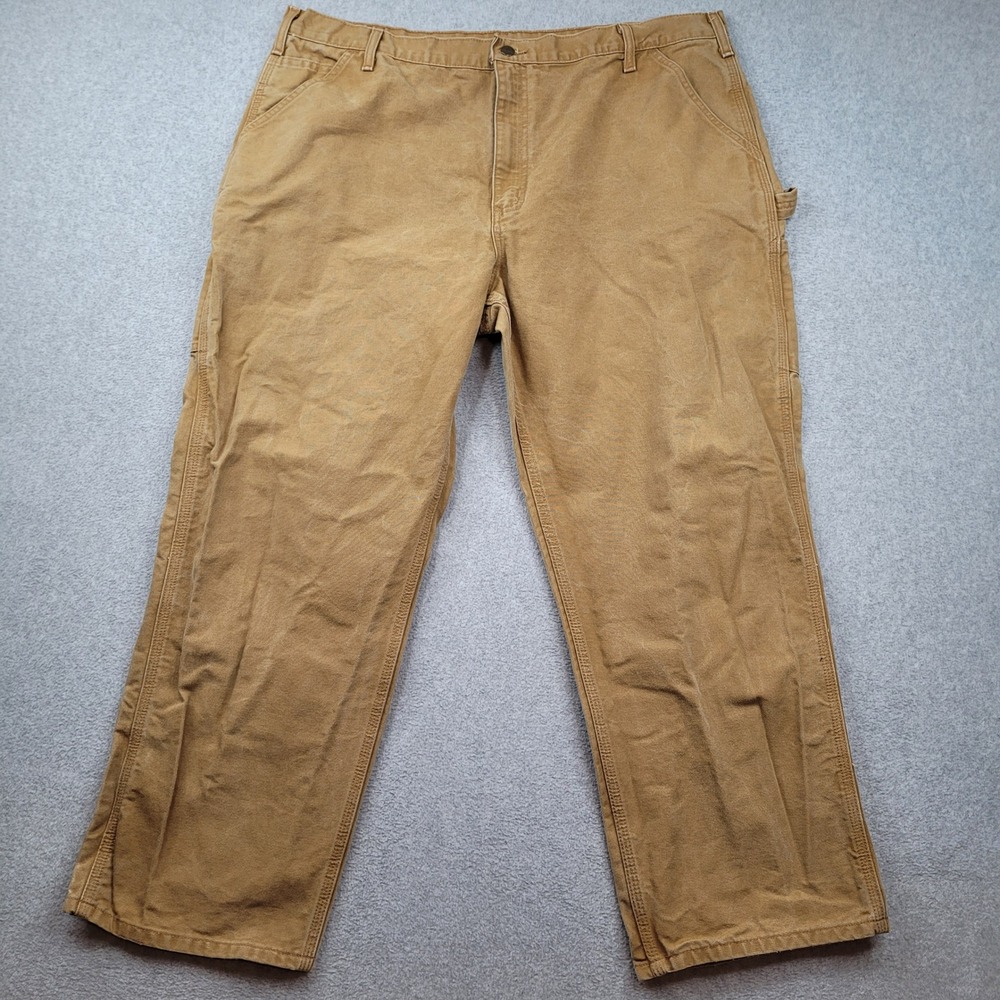 Carhartt Dungaree Fit Mens 42x30 Brown B11 BRN Canvas Carpenter Work Pants‎